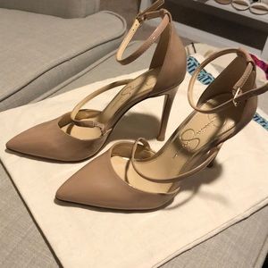 Jessica Simpson point toe heels Nude